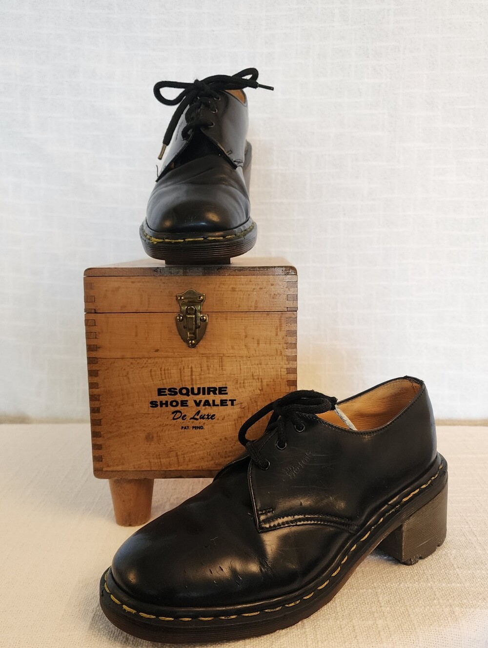 Vintage 1990s Dr. Martens 8151 Oxford Shoes Blk Made in England  UK Size 7 A442